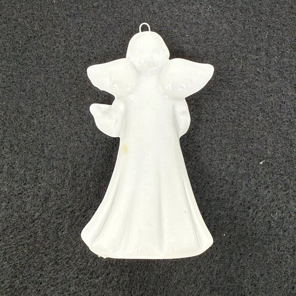 Midwest Japan Ceramic Angel Ornament Instrument Guitar Banjo White Christmas VTG - Picture 2 of 4